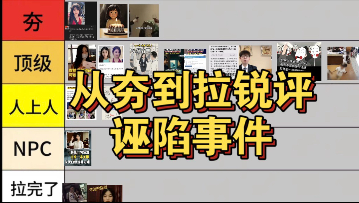 从夯到拉锐评近几年诬陷事件!